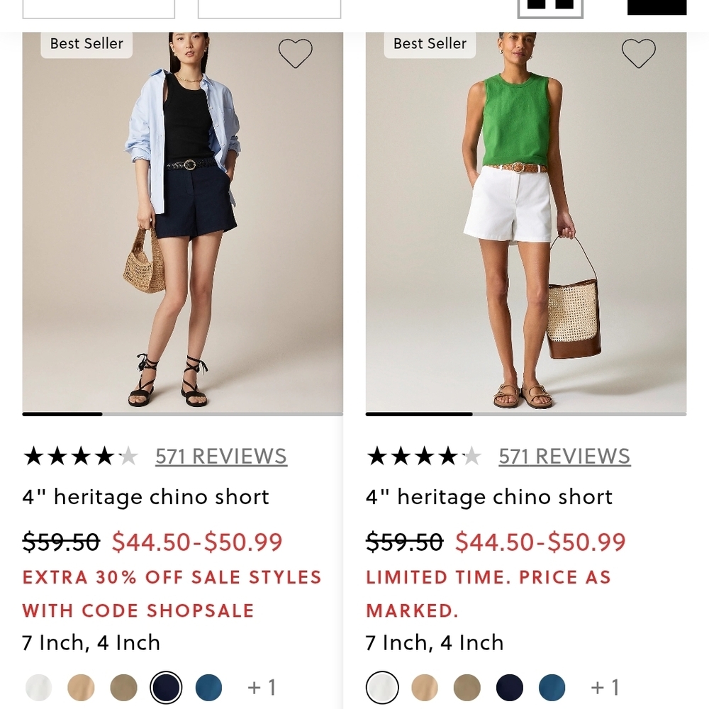 J. Crew Navy and Orange Heritage Chino Shorts